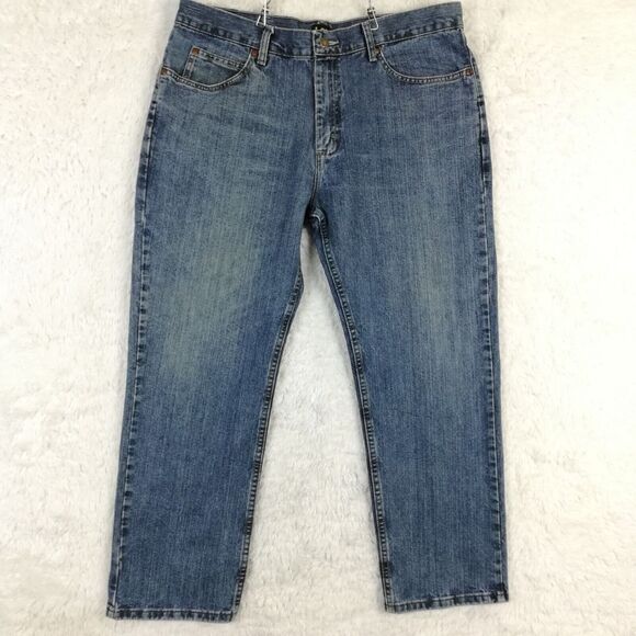 Lee Mens Jeans Relaxed Fit Straight Leg Blue Denim Medium Wash‎ 38x29 - Picture 1 of 12